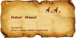 Auber Ahmed névjegykártya